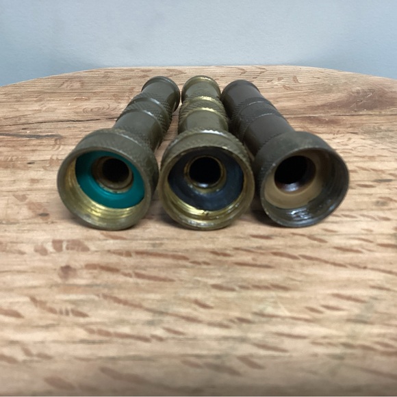 Vintage Brass Water Hose Nozzles - Set of 3 with 2 of them marked - Collectible - Picture 10 of 10